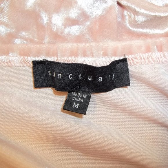 Sanctuary Womens Top Blouse Size Medium Velour Ruffles Elastic Long Sleeve Pink - Picture 5 of 7